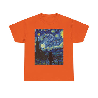 Starry Night Heavy , Artistic , Vintage Art , Casual , Gift For Art Lovers Graphic Tee | Trendy Streetwear T-Shirt | Unisex Cotton Comfort