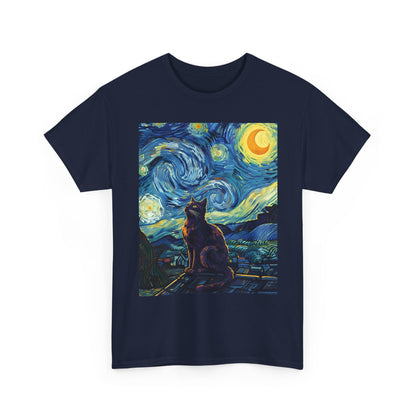 Starry Night Cat , Art , Gift For Cat Lovers, , Unique , Cozy , Perfect For All Occasions Graphic Tee | Trendy Streetwear T-Shirt | Unise...
