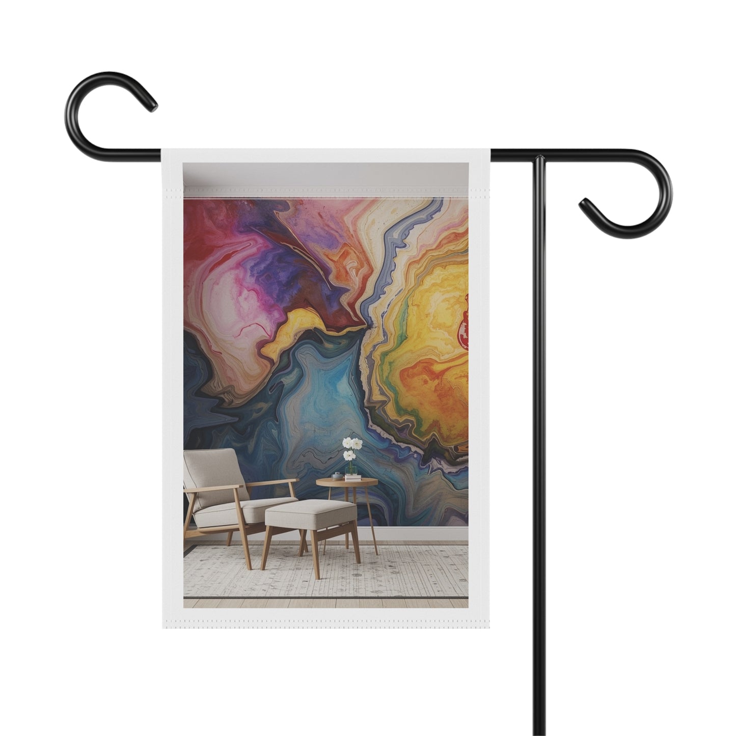 Abstract Colorful Marble Garden Flag — Vibrant Home & Garden Banner