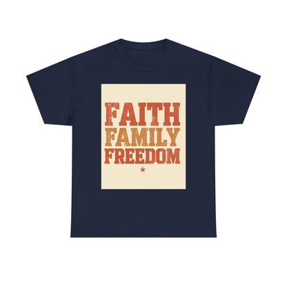 Heavy Faith Family Freedom Graphic , Inspirational , Family Gathering , Casual Wear, Gift For Loved Ones Graphic Tee | Trendy Streetwear ...