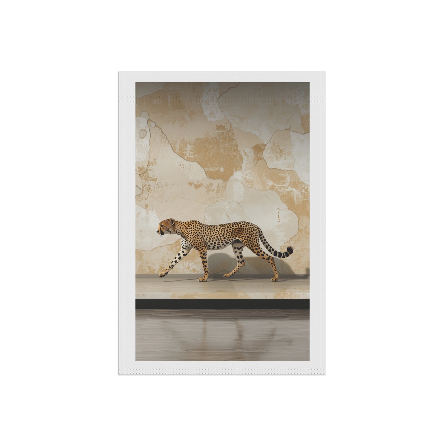 Cheetah Walk Garden Flag — Safari Animal House Banner