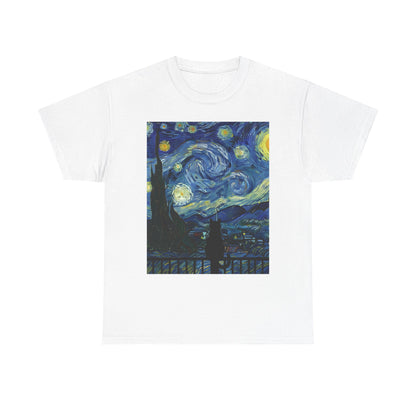 Starry Night Heavy , Artistic , Vintage Art , Casual , Gift For Art Lovers Graphic Tee | Trendy Streetwear T-Shirt | Unisex Cotton Comfort