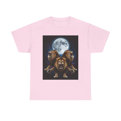 Moonlit Lion Trio , Graphic , Animal Lover Gift, Casual Wear, Birthday Present, Unique Graphic Tee | Trendy Streetwear T-Shirt | Unisex C...