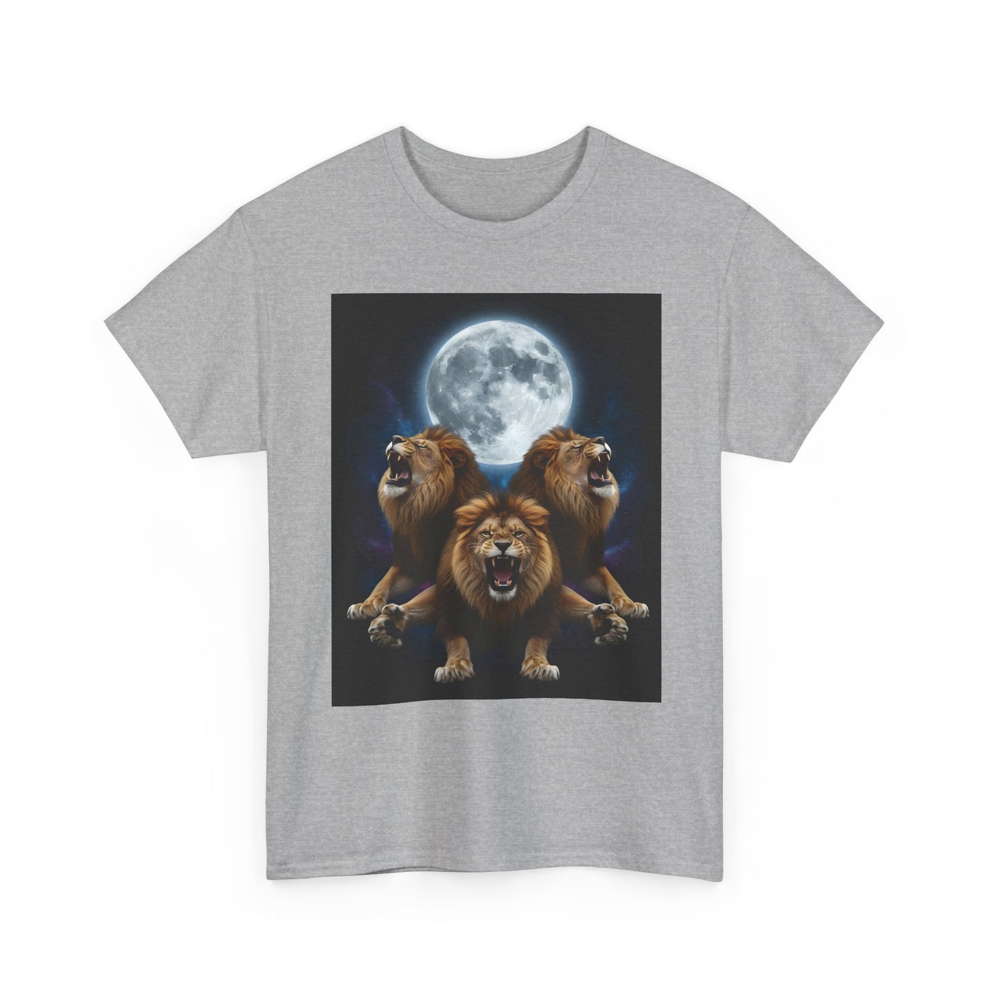 Moonlit Lion Trio , Graphic , Animal Lover Gift, Casual Wear, Birthday Present, Unique Graphic Tee | Trendy Streetwear T-Shirt | Unisex C...