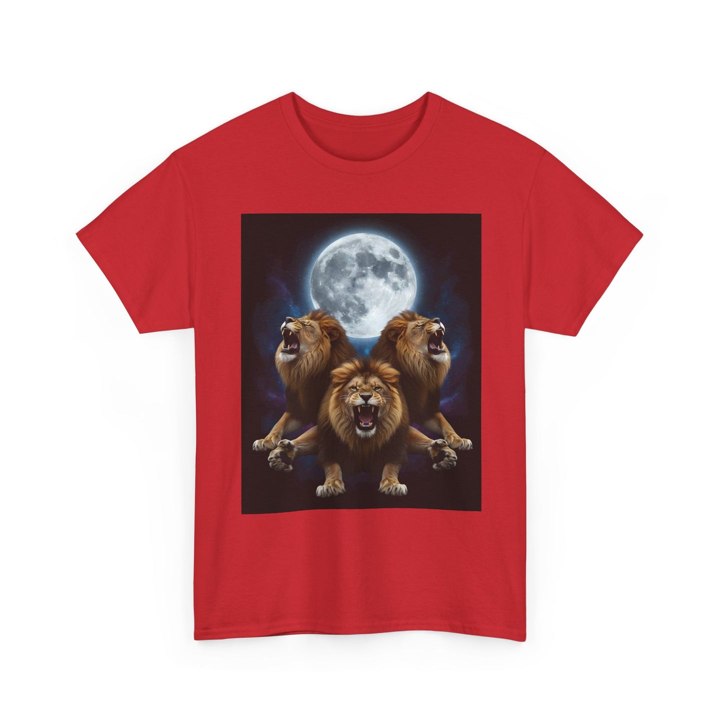 Moonlit Lion Trio , Graphic , Animal Lover Gift, Casual Wear, Birthday Present, Unique Graphic Tee | Trendy Streetwear T-Shirt | Unisex C...