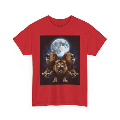 Moonlit Lion Trio , Graphic , Animal Lover Gift, Casual Wear, Birthday Present, Unique Graphic Tee | Trendy Streetwear T-Shirt | Unisex C...