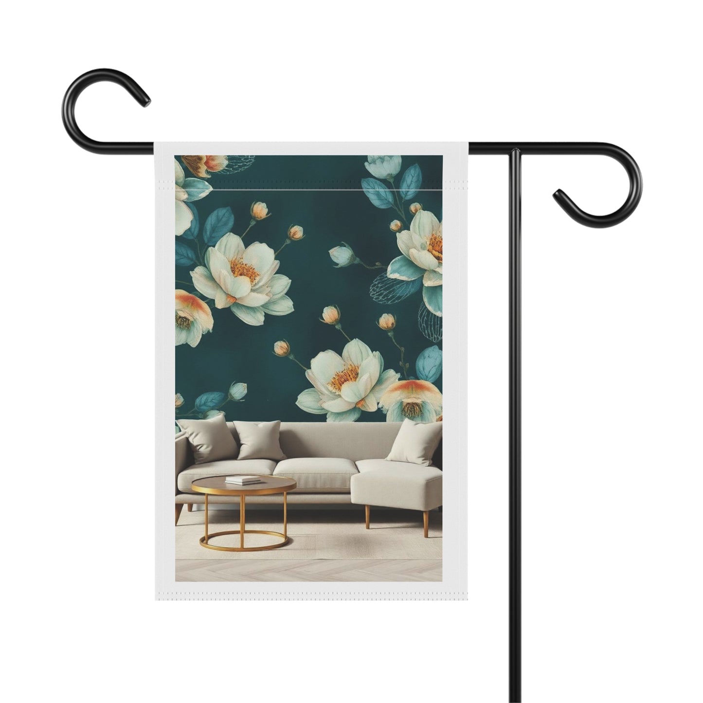 Floral Garden Banner — Teal Magnolia Outdoor/Indoor Decorative Flag