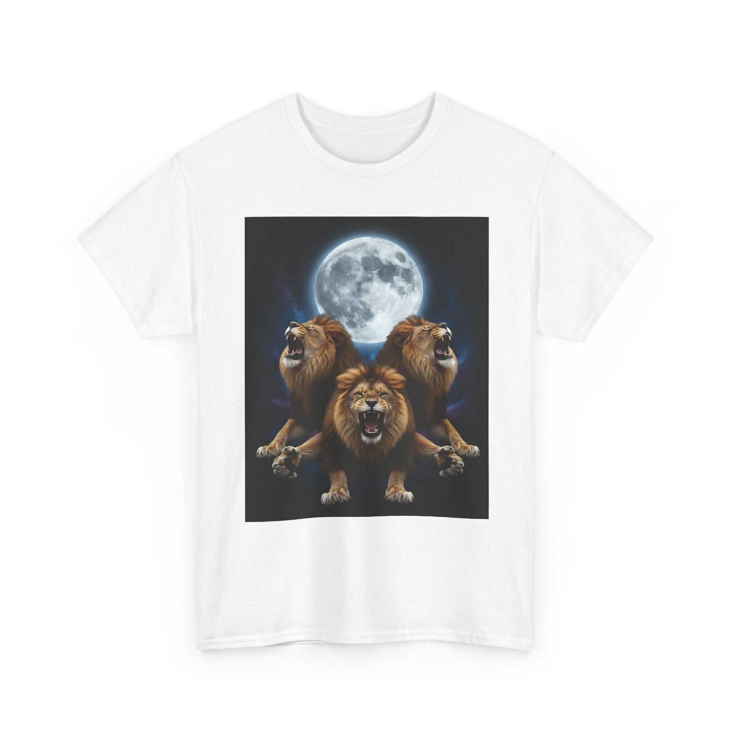 Moonlit Lion Trio , Graphic , Animal Lover Gift, Casual Wear, Birthday Present, Unique Graphic Tee | Trendy Streetwear T-Shirt | Unisex C...