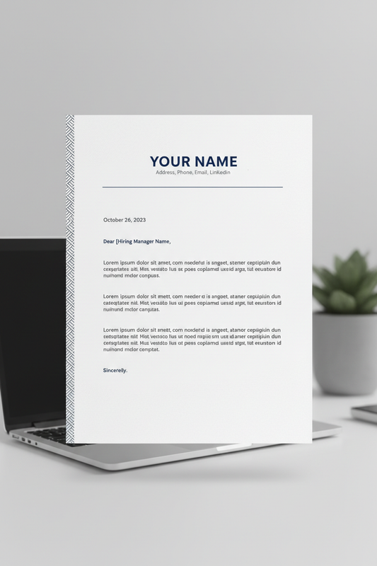 generate a cover letter mock up as an add on for a resume service
