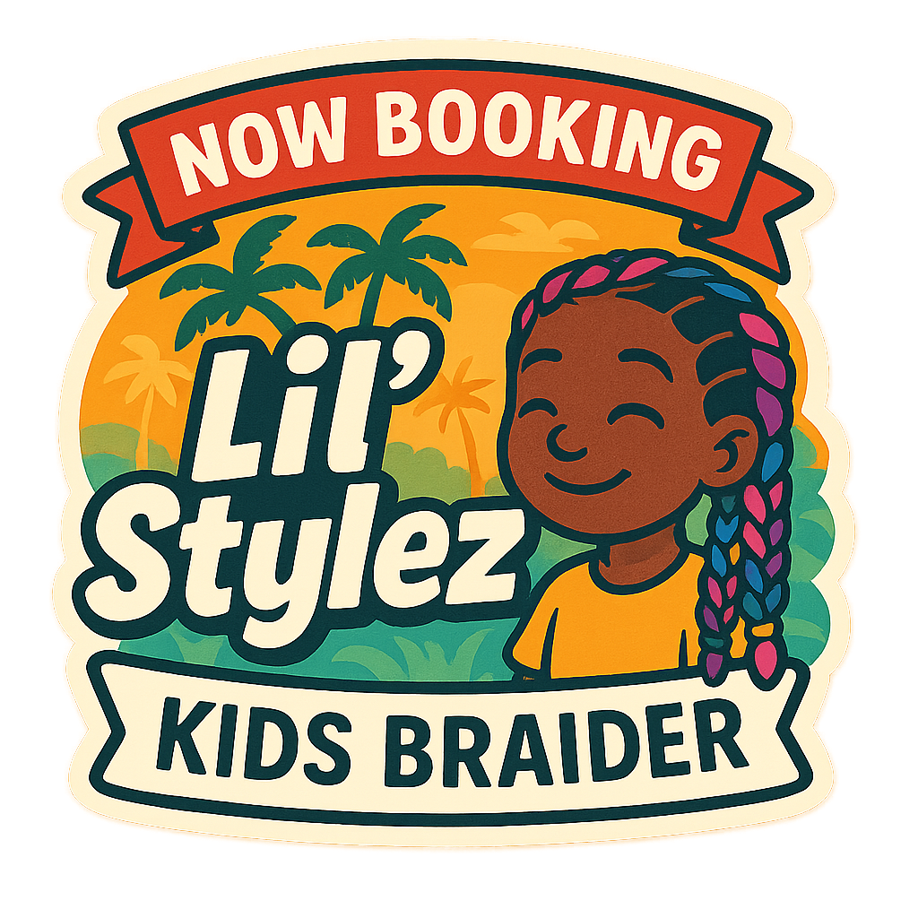 Kids’ braiding service – box braids hairstyle for children. Protective style for kids with neat, long-lasting braids. Gentle styling, affordable, professional braider, book online.”